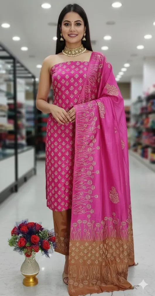 Elegant Hand Block Printed Suit Set – Traditional Craft, Contemporary Style